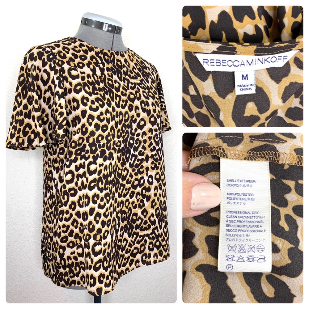 Rebecca Minkoff Leopard Print Flutter Sleeve - image 3